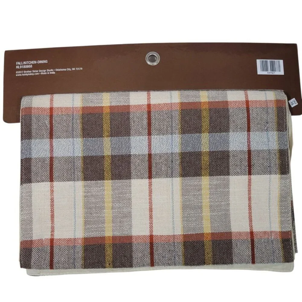 Fall Farmhouse Table Runner 72” x 14” Plaid Kitchen Dining‎ Thanksgiving Autumn